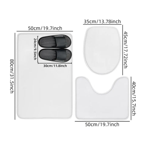 Navak Carpet 3pcs Cactus Printed Bathroom Mat 7MM Soft Floor Mat, Living Room Carpet, Balcony Non Slip Mat Machine Washable