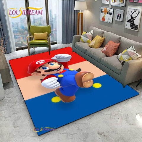 Navak Carpet Mario Cartoon Anime Carpet for Living Room Bedroom Cute Rugs Table Kitchen Door Kids Un-slip Floor Mats Alfombra Birthday gift