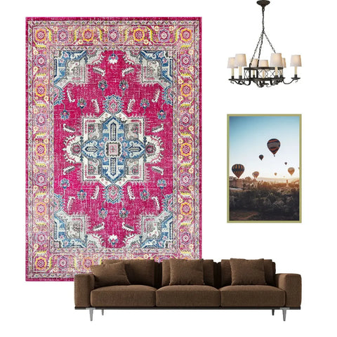 Navak Carpet Nordic Ethnic Style Retro Carpet Living Room Decoration Carpets Home Bedroom Non-slip Rug Persian Court Pattern Large Area Mat