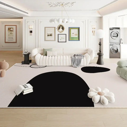 Navak Carpet Modern Luxury Bedroom Decor Bedside Carpet Large Area Black White Carpets for Living RoomPlush Rug HomeMat