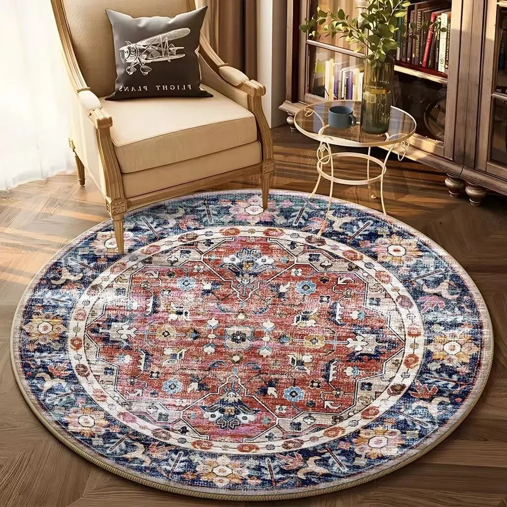 Navak Carpet Bohemian Round Living Room Decor Sofa Table Home Rug Soft Chair Mat Bedroom