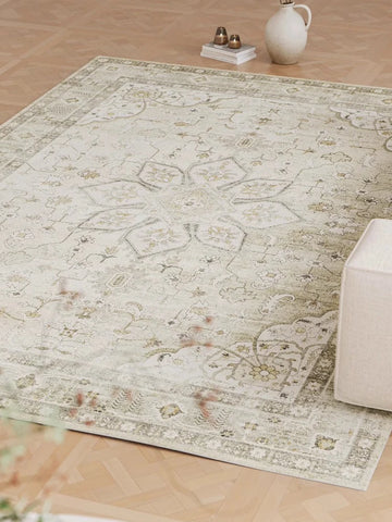 Navak Carpet Green Badge Carpet Elegant Persian Rugs Living Room Bedroom Decorative Carpets Non-slip Soft Prayer Rug Machine Washable Carpet
