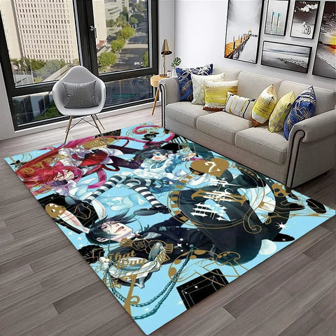 Navak Carpet 3D Anime Black Butler Cartoon Carpet Rug for Home Living Room Bedroom Sofa Doormat Decor,kids play Area Rug Non-slip Floor Mat