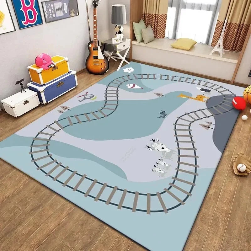 Navak Carpet Car Park Children Crawling Carpets for Living Room Decoration Kids Bedroom Home Decor Sofa Carpet Non Slip Area Rug Floor Mat