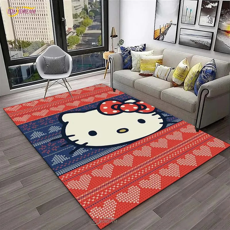 Navak Carpet Hello Kitty kawaii Cartoon Anime Carpet for Living Room Bedroom Rug Kitchen Door Kids Un-slip Floor Mat Alfombra Birthday gift