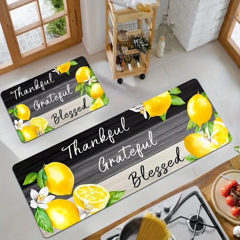 Navak Carpet 1PC Lemon Pattern Kitchen Rugs Non-Slip Door Mats Pop arts design Living room Rugs Bath Mat Carpet for Home Sink Laundry Decor