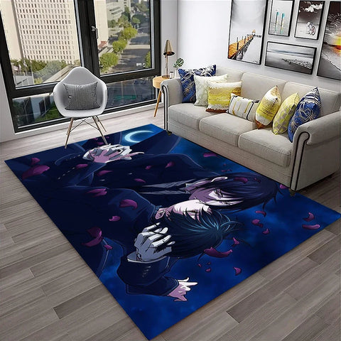 Navak Carpet 3D Anime Black Butler Cartoon Carpet Rug for Home Living Room Bedroom Sofa Doormat Decor,kids play Area Rug Non-slip Floor Mat
