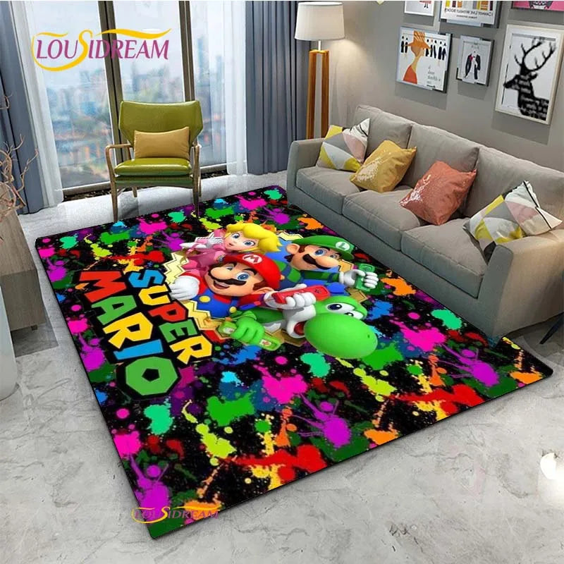 Navak Carpet Mario Cartoon Anime Carpet for Living Room Bedroom Cute Rugs Table Kitchen Door Kids Un-slip Floor Mats Alfombra Birthday gift