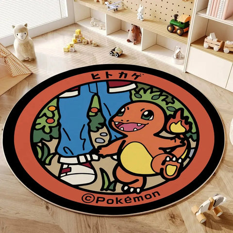Navak Carpet Daily Picks Disney Anime Cartoon Pokemonzd Round Floor Mat Living Room Bedroom Rugs Cute Child Non-Slip Washable Carpet Home Decor