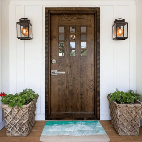 Navak Carpet Nautical Coastal Beach Waves Entrance Doormat Home Decor Kitchen Hallway Balcony Rugs Bathroom Anti-slip Mat Foot Pad