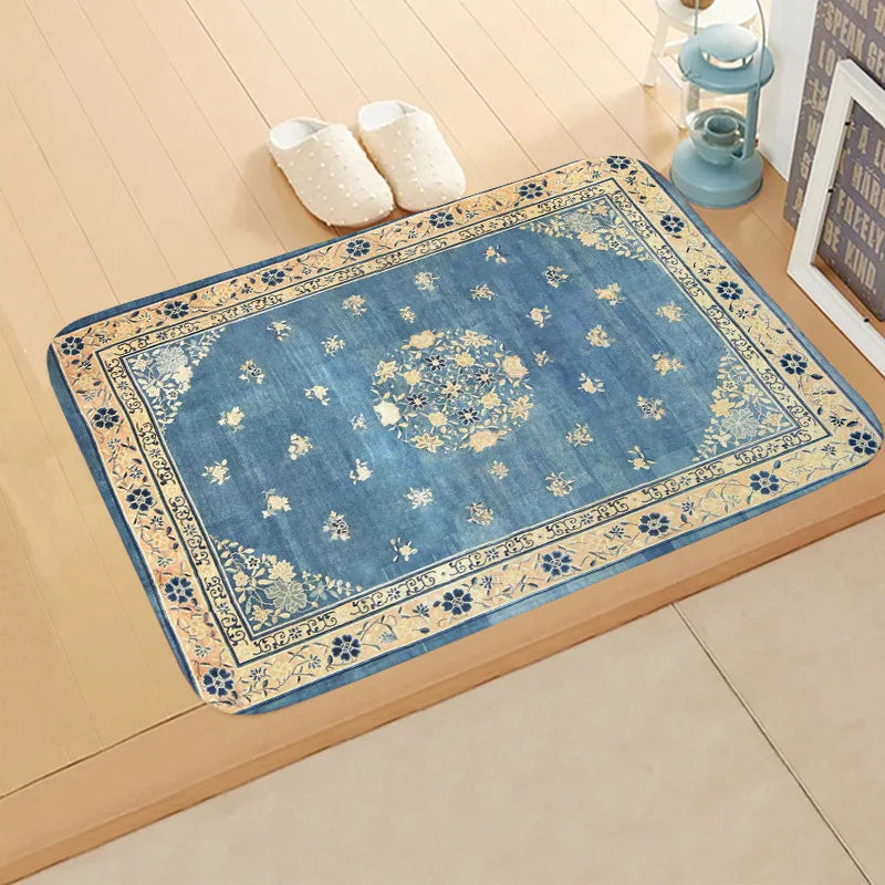 Navak Carpet Boho Persian Rug Pattern Kitchen Bath Entrance Door Mat Flannel Carpet Doormat Bedroom Mats Anti-Slip Absorbent Home Decor