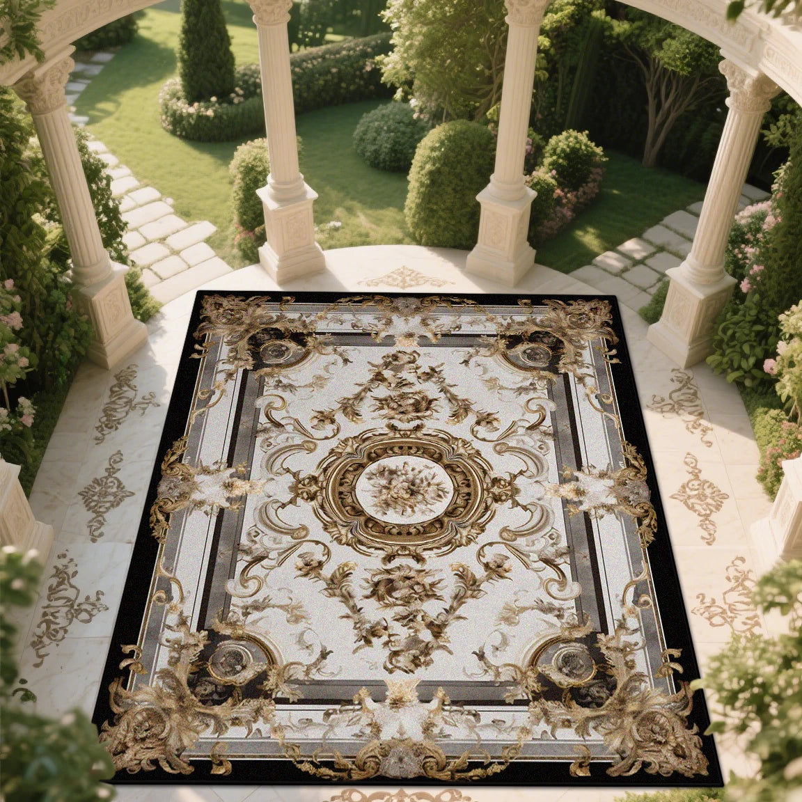 Navak Carpet European style Large Living Room Carpet Classical Large Area Rugs Balcony Washable Area Rug Room Décor Retro European Tatami Mat