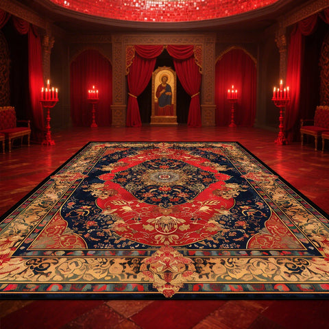 Navak Carpet Persian American Retro Carpet Large Area Living Room Decoration Home Ethnic Style Bedroom Rug Cloakroom Lounge Soft Mat Non-slip