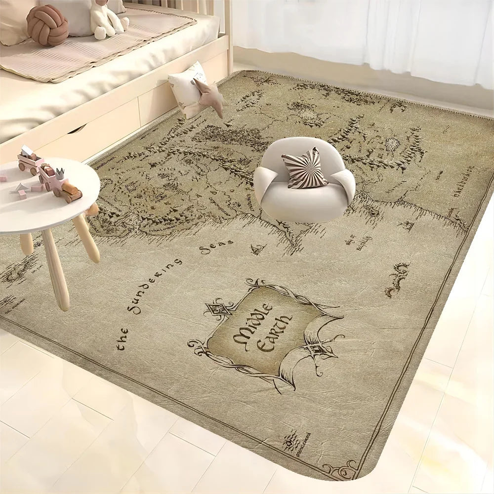 Navak Carpet L-Lords Game Rings Hallway Carpet Retro Multiple Choice Living Room Kitchen Rug Non-Slip Welcome Rug