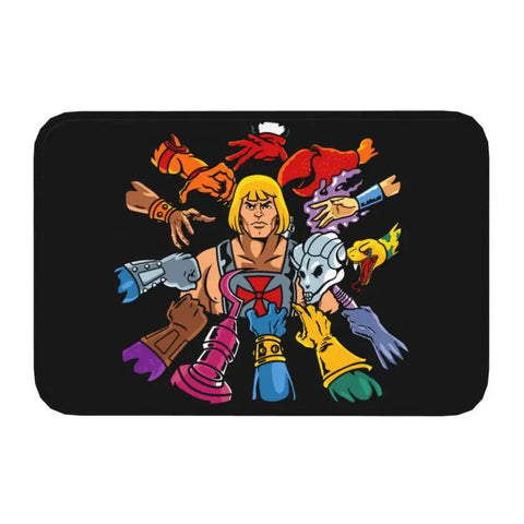 Navak Carpet Trap Door Masters of The Universe Doormat Anti-Slip Bath Kitchen Mat He Man Welcome Garage Door Floor Entrance Carpet Rug