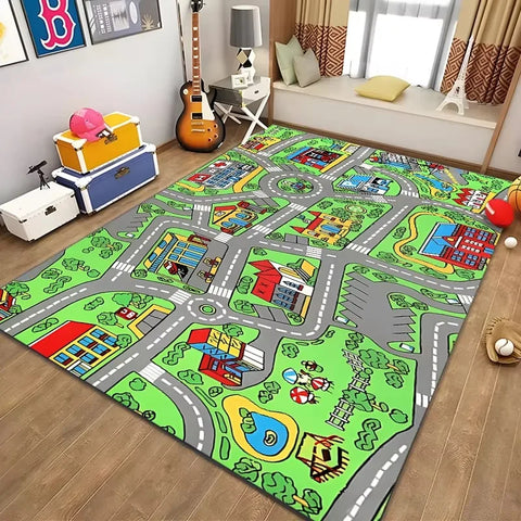 Navak Carpet Children’s Educational City Life Playmat Rug Road Traffic System Carpet for Bedroom Playroom Fun Learning Floor Mat Safe Kids