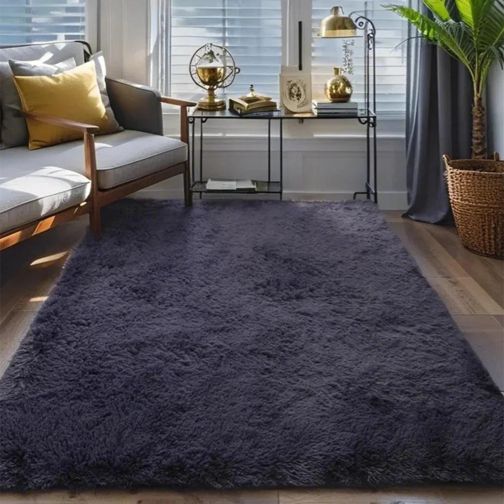 Navak Carpet Area Rugs For Bedroom Living Room Fluffy Fuzzy Shag Shaggy Soft Plush Gray Carpet Indoor Floor Gray Rug For Kids Home Dorm Decor