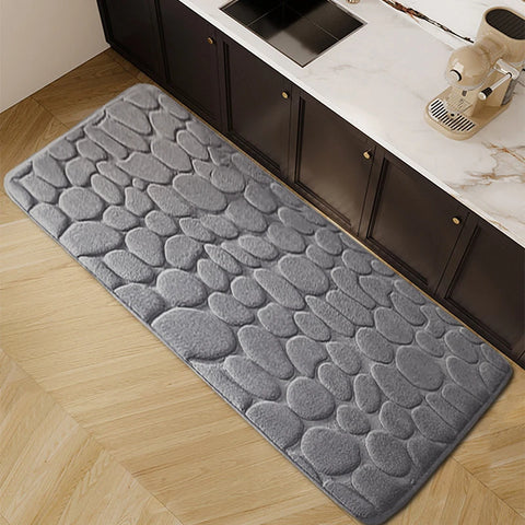 Navak Carpet 1pc Chic Cobblestone Design Kitchen Mat Soft Washable Anti-Skid Absorbent Home Decor Decor Rug