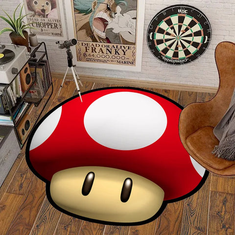Navak Carpet 40-140cm Cartoon Game Super Bros Area Carpet Irregular Marioed Luigied Design Rug Lounge Bedroom Bedside Floor Mat Home Decor