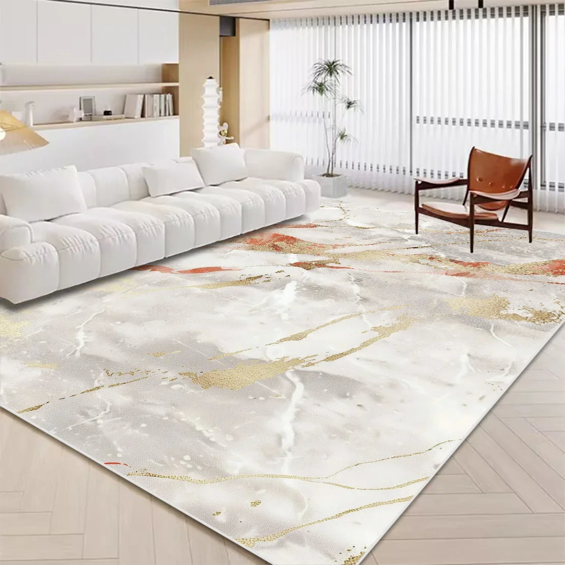 Navak Carpet Luxury White Marble Carpet for Living Room Nordic Gold Decoration Home Tapis Non-slip Washable Rugs for Bedroom Ins Floor Mat 러그