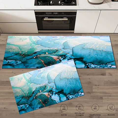 Navak Carpet Entrance Doormat Kitchen Carpet Bedroom Floor Balcony Decoration Long Rug Home Bath Door Hallway Anti-Slip Foot Mat Marble Rug