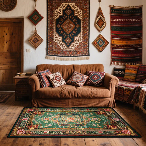 Navak Carpet Bohemian Retro Carpet for Living Room Persian Classical Decoration Sofa Area Rug Bedroom Easy Clean Washable Floor Mats Antiskid