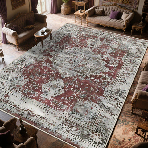 Navak Carpet Retro Old-fashioned Persian CARPET FOR LIVE ROOM Non-slip Decoration Bedroom Boho Classical Large Rug Washable Parlor Mat floor