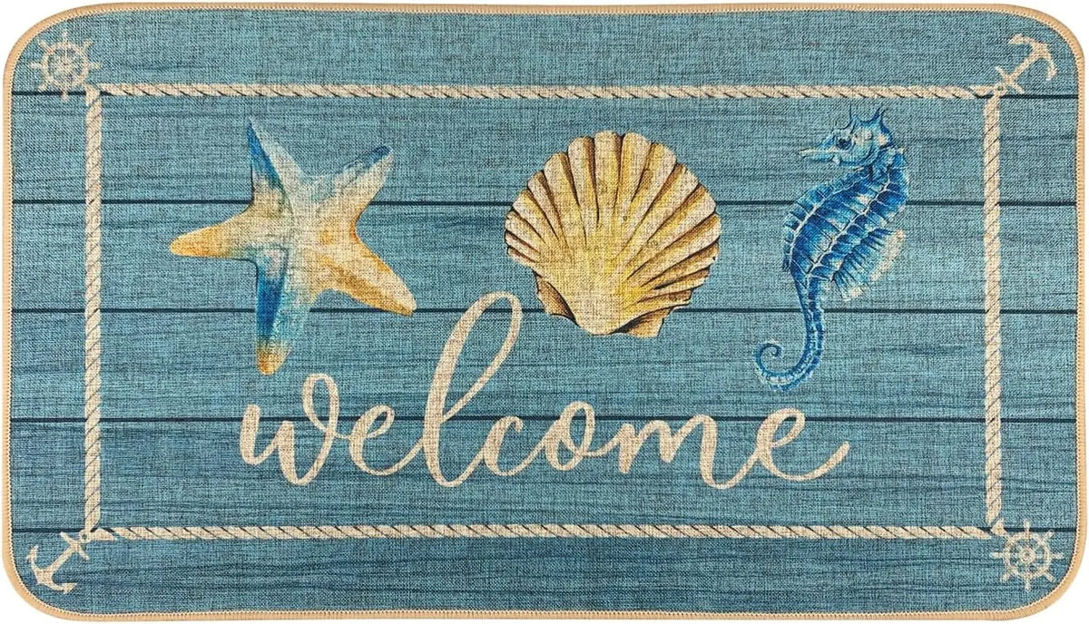 Navak Carpet SHIYUE Boat Floor Door Mat Welcome Aboard Mats Outdoor Nautical Coastal Rug,Home Boats Entrance Rope Front Indoor Outside Entryw