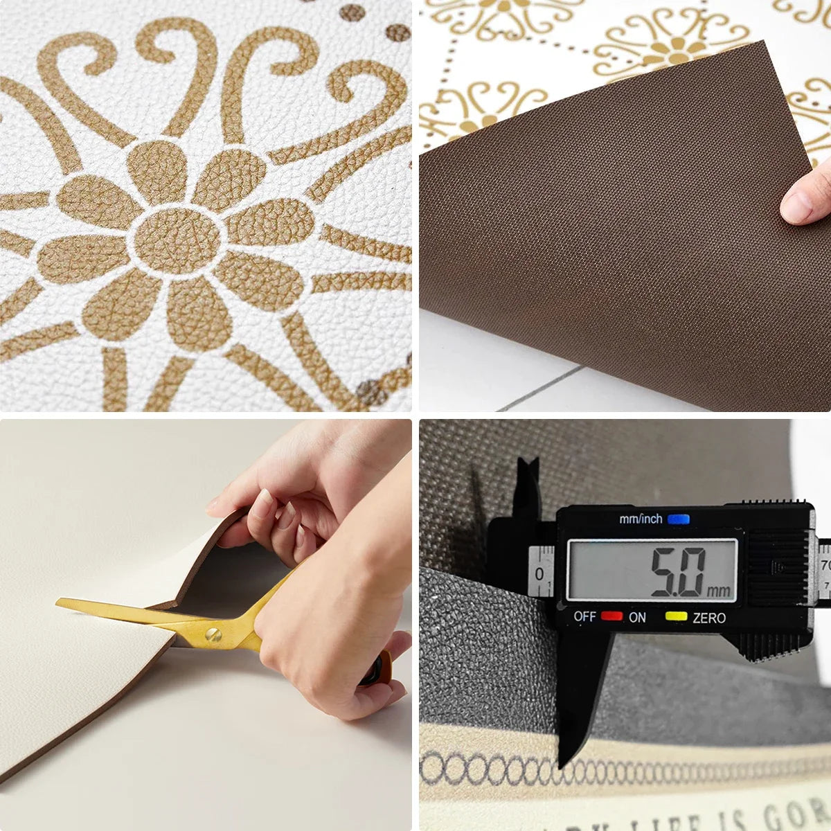 Navak Carpet Kitchen Floor Mats Waterproof Oil-proof Wipeable Washable Mat Leather Non-slip Dirt-resistant Carpet Imitation Marble Long Rugs
