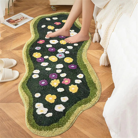 Navak Carpet Nordic Style Bedroom Decor Carpet Home Fluffy Soft Rug Irregular Shapes Carpets for Living Room Thickend Plush Bedside Floor Mat