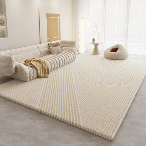 Navak Carpet Cream Style Living Room Carpet Light Luxury High End Coffee Table Rugs Non Slip Carpets Warm Color Bedroom Large Area Rug 러그