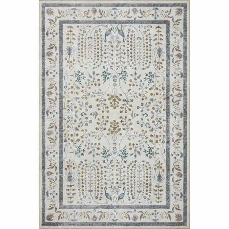 Navak Carpet Palace Princess Beige Carpet for Living Room Elegant Persian Ethnic Style Rug Boho Home Bedroom Bedside Decor Non Slip Floor Mat