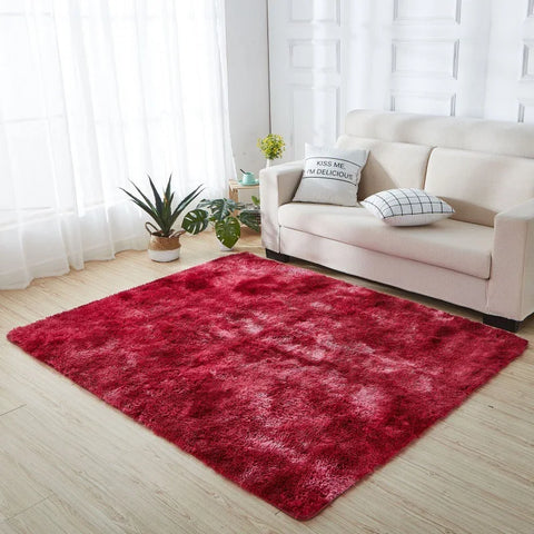 Navak Carpet Soft Long Plush Bedroom Rug Living Room Fluffy Gradient Carpet Mats Tie Dyeing Floor Carpets Bay Window Home Decor Rugs