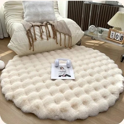 Navak Carpet Faux Rabbit Carpet For Bedroom Hairy Fluffy Mat Washable Area Rug Shaggy Soft Christmas Decoration Luxury Sofa Mat Cushion