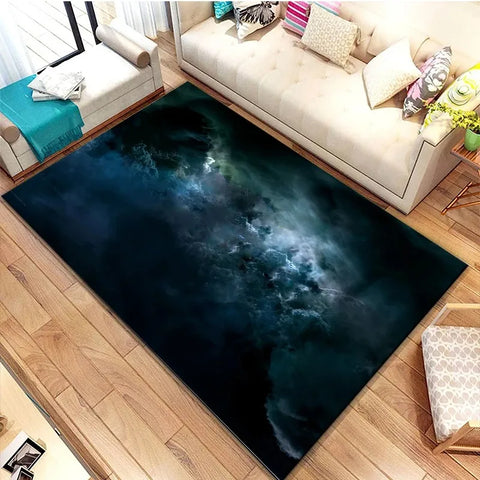 Navak Carpet 3D Galaxy Space Star Carpet Home Bedroom Living Room Decorative Floor Mat Bathroom Room Non-Slip Carpet Door Mat