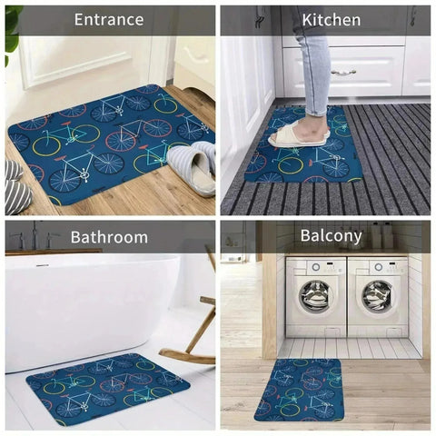 Navak Carpet 1PC 3D pattern Landscape Door Mats Kitchen Rugs Non-Slip Pop design Bathroom Rugs Bath Mat Carpet for Home Sink Laundry Decor