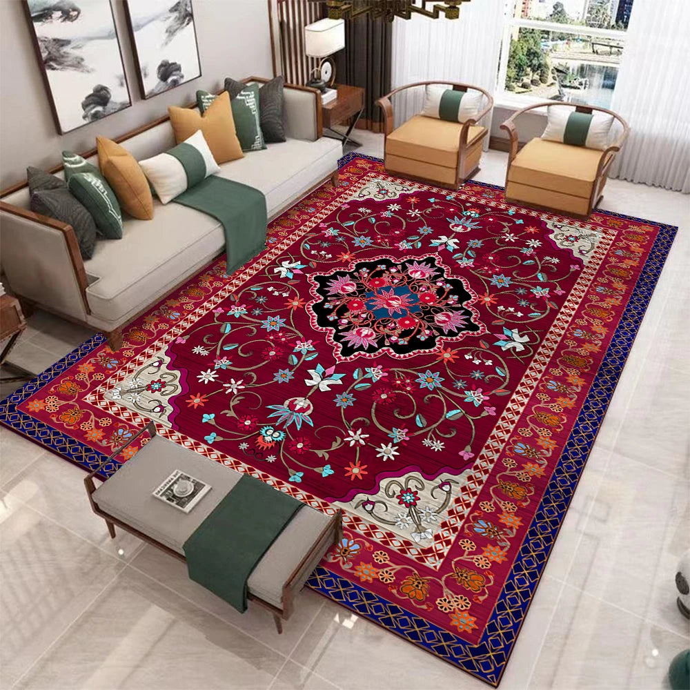 Navak Carpet Retro Nordic Boho Pattern Carpet Living Room Decor Sofa Rug Bedroom Bedside Soft Rug Kitchen Dining Table Floor Mat Doormat