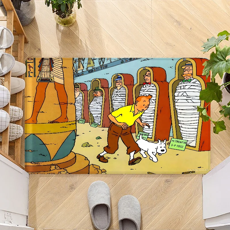 Navak Carpet The Adventures of Tintins Door Mat Entrance Non-slip Doormat Washable Kitchen Carpet Hallway Rugs Bathroom Bath Door Mats