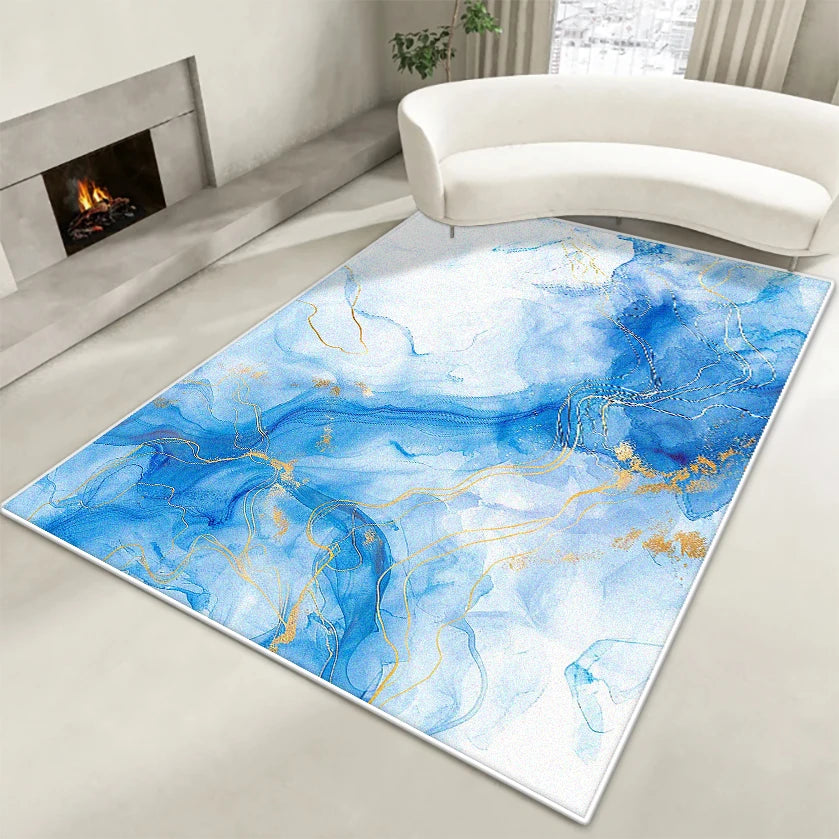 Navak Carpet Nordic Marble Style Carpet Modern Decoration Home Living Room Non-slip Washable Rug Bedroom Lounge Foldable Soft Plush Floor Mat