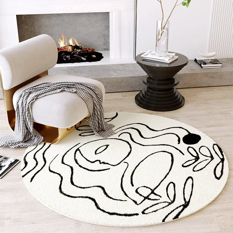 Navak Carpet Fluffy Soft Living Room Decoration Carpet Light Luxury Rugs for Bedroom Large Area Round Lounge Rug Home Study Thicken Plush Mat