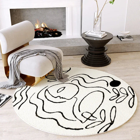 Navak Carpet Fluffy Soft Living Room Decoration Carpet Light Luxury Rugs for Bedroom Large Area Round Lounge Rug Home Study Thicken Plush Mat