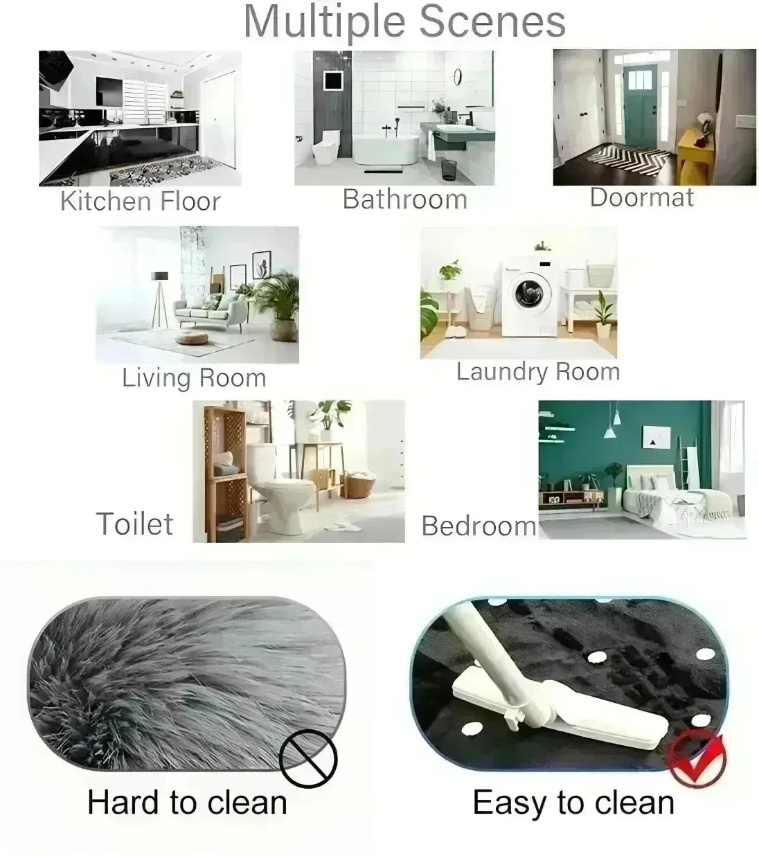 Navak Carpet 1PC Charactors pattern Kitchen Rugs Non-Slip Home Door Mats Pop design Bathroom Rugs Bath Mat Carpet for Home Sink Laundry Decor