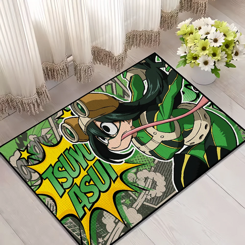 Navak Carpet anime My h-Hero Academia Tsuyu Asui small carpet Rug Home Decor Bedroom hogar Mat Hallway Balcony Entrance Doormat Decoration