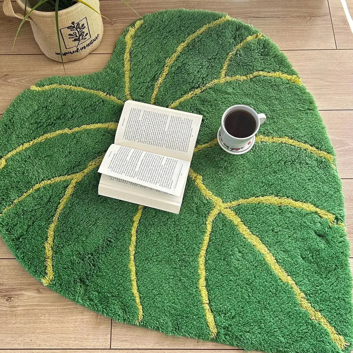 Navak Carpet Heart Leaf Rug Bedroom Housewarming Gift Home Decor Kitchen Soft Imitation Cashmere Carpet Washable Dorm Area Rug