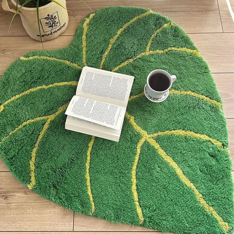 Navak Carpet Heart Leaf Rug Bedroom Housewarming Gift Home Decor Kitchen Soft Imitation Cashmere Carpet Washable Dorm Area Rug