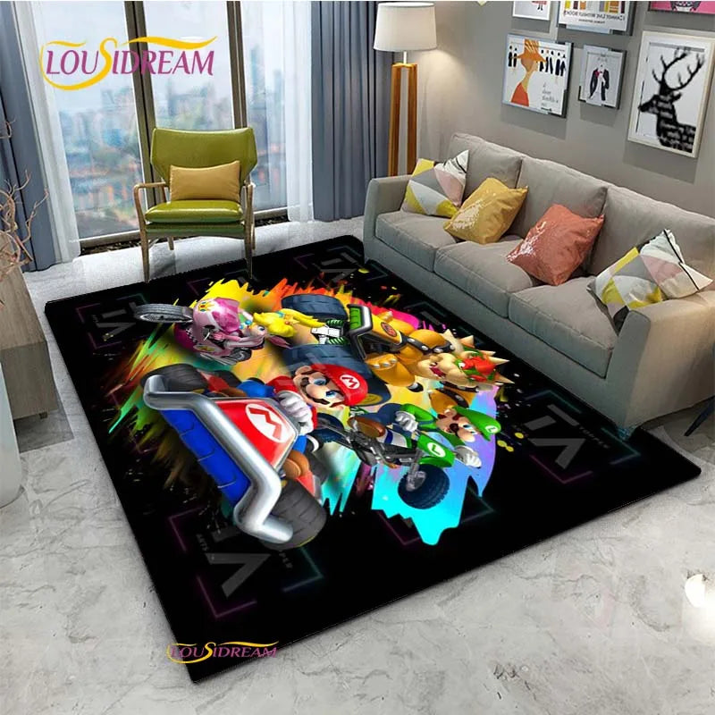 Navak Carpet Mario Cartoon Anime Carpet for Living Room Bedroom Cute Rugs Table Kitchen Door Kids Un-slip Floor Mats Alfombra Birthday gift