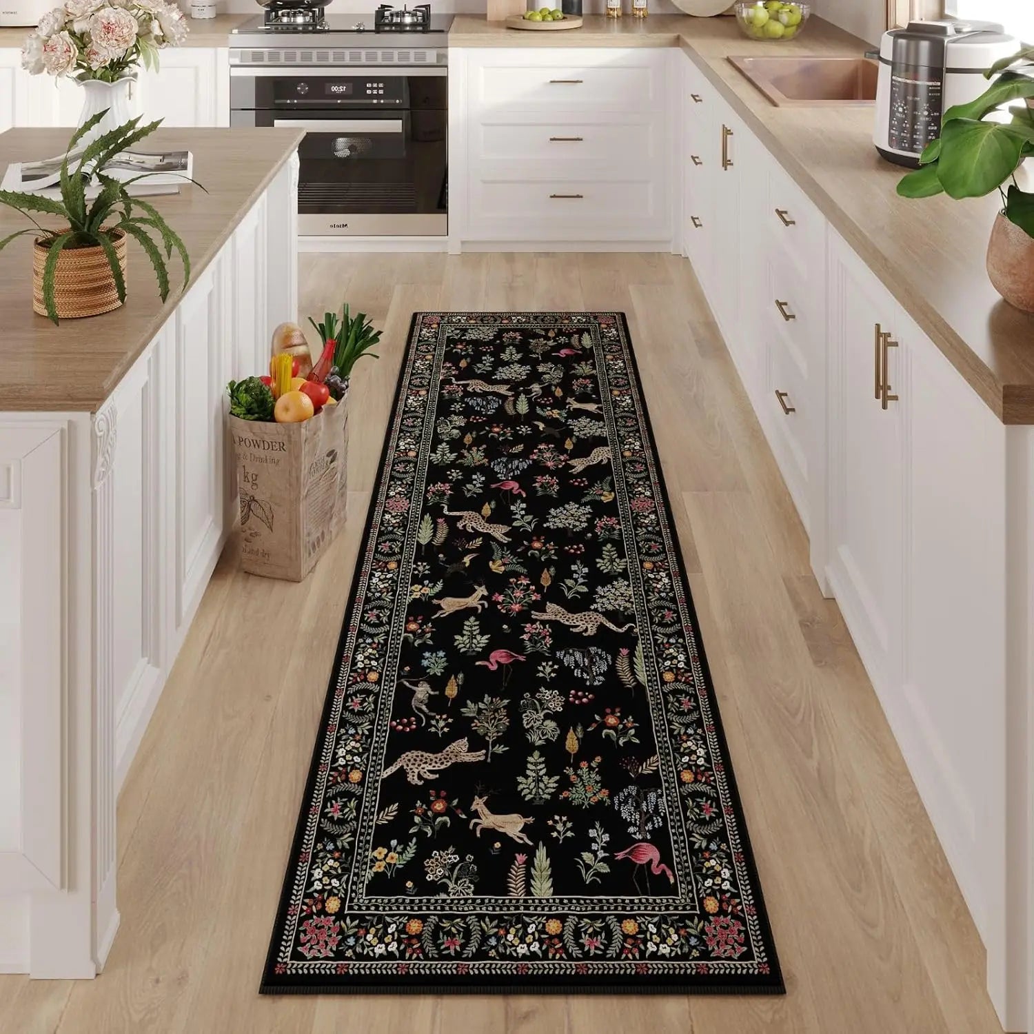 Navak Carpet Exclusive Picks Runner Rug for Kitchen Non Slip Washable Rugs with Rubber Backing Soft Floral Animal Carpet Runner for Kitchen Home Decor