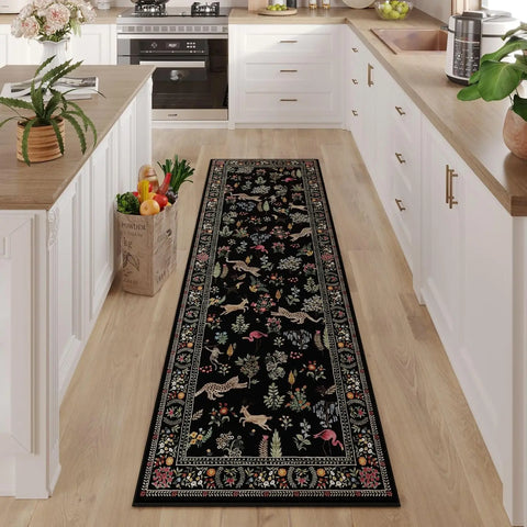 Navak Carpet Exclusive Picks Runner Rug for Kitchen Non Slip Washable Rugs with Rubber Backing Soft Floral Animal Carpet Runner for Kitchen Home Decor