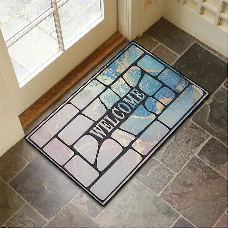 Navak Carpet Europe Style Simulation Pebble Board Welcome Carpet Living Room Sofa Bedroom Study Kitchen Entrance Door Mat Non-slip Decor Rug