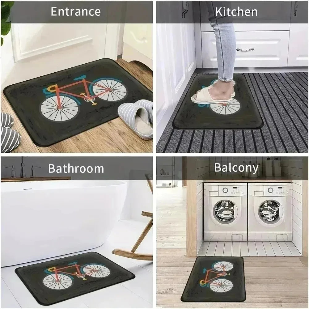 Navak Carpet 1PC 3D pattern Landscape Door Mats Kitchen Rugs Non-Slip Pop design Bathroom Rugs Bath Mat Carpet for Home Sink Laundry Decor